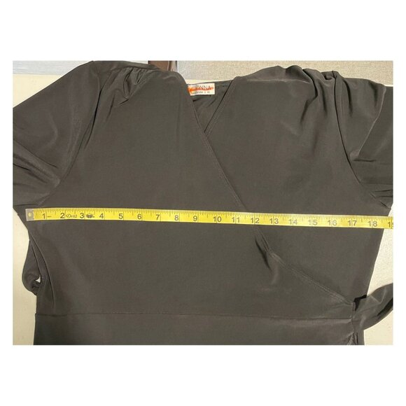 NWT KIYONNA "Miranda" Jersey Flounce Wrap Dress Flutter Sleeve Black Size XL - Picture 12 of 14